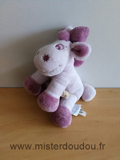 Doudou Cheval Noukie s Poney rose mauve jack tidou 