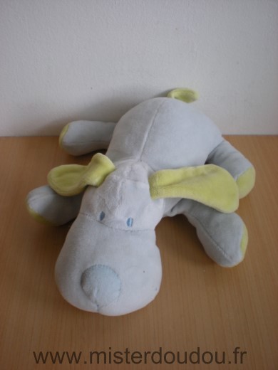 Doudou Chien Marese Bleu vert 