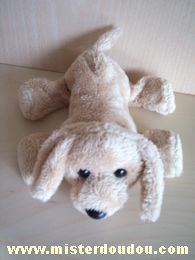 Doudou Chien 0 Beige Billes pour les yeux, nez en plastique