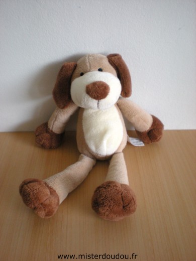Doudou Chien 0 Ecru beige marron 