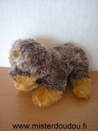 Doudou Chien 0 Marron Yeux cousus marron, nez cousu noir