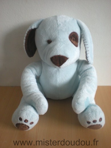 Doudou Chien 3 suisses Bleu marron 