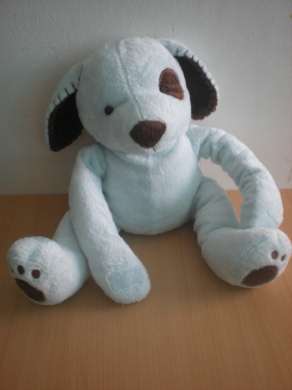 Doudou Chien 3 suisses Bleu marron 