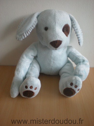 Doudou Chien 3 suisses Bleu marron 