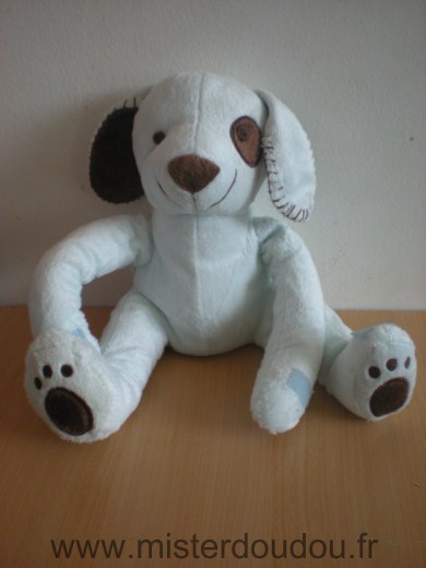 Doudou Chien 3 suisses Bleu marron 