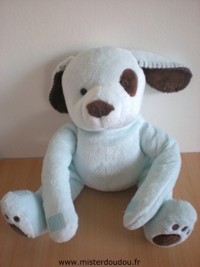 Doudou Chien 3 suisses Bleu marron scratch sous les pattes avant 