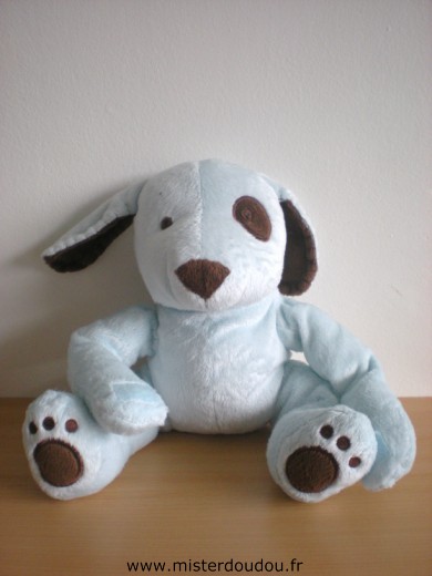 Doudou Chien 3 suisses Bleu marron scratchs aux pattes 