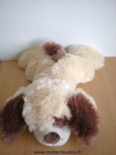 Doudou Chien Afibel Beige marron Grand modèle