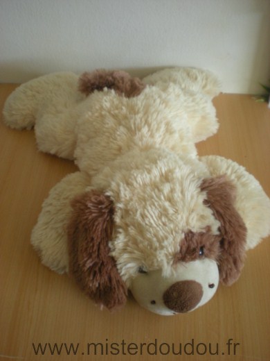 Doudou Chien Afibel Peluche beige coccard et oreilles marron 