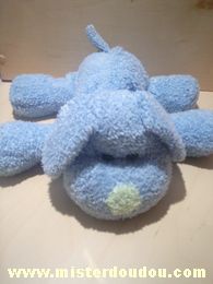 Doudou Chien Animal alley Bleu nez vert 