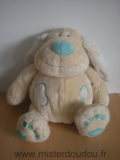 Doudou Chien Anna club plush Jaune bleu 