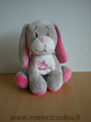 Doudou Chien Arthur et lola Lola gris rose 