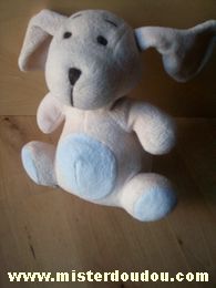 Doudou Chien Auchan Beige bleu clair 