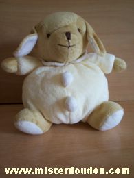 Doudou Chien Baby sun Beige jaune 