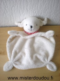 Doudou Chien Baby sun Blanc foulard carreaux rouge blanc Pas d'etiquette, marque baby sun?