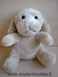 Doudou Chien Bébisol Beige nez blanc 