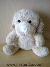 Doudou Chien Bébisol Beige nez écru 