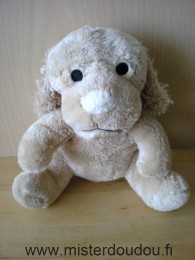 Doudou Chien Bébisol Beige nez écru 