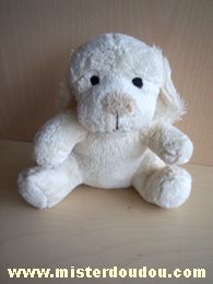 Doudou Chien Bébisol Ecru 