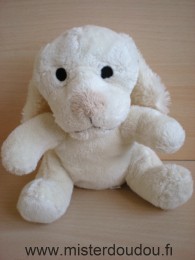 Doudou Chien Bébisol Ecru nez beige 