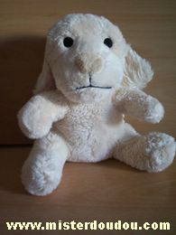 Doudou Chien Bébisol Ecru nez beige 