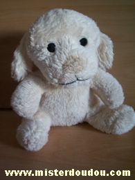 Doudou Chien Bébisol Ecru nez beige 