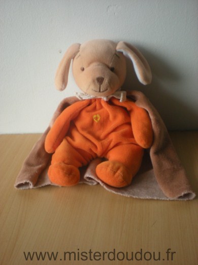 Doudou Chien Bengy Orange cape beige 