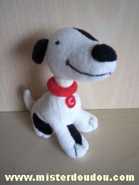 Doudou Chien Catimini Blanc noir  coccard noir collier rouge 