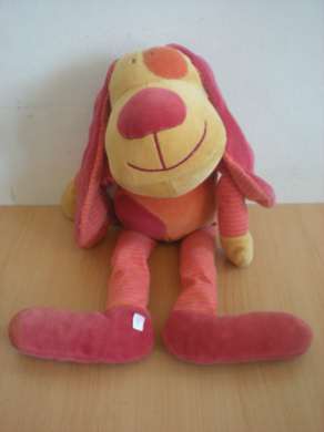 Doudou Chien Catimini Orange rouge 