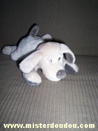 Doudou Chien Ciad Beige et gris Nez queue intérieur des oreilles et dessous des pattes gris