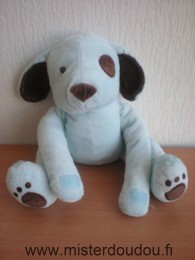 Doudou Chien Ciad Bleu clair marron Scratch au bouts des pattes