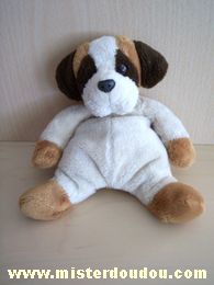 Doudou Chien Cmp Beige marron écru Il lui manque un oeil en forme de bille