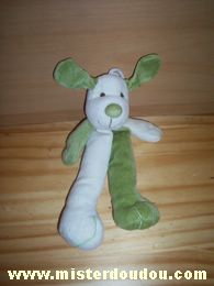 Doudou Chien Cmp Blanc vert 