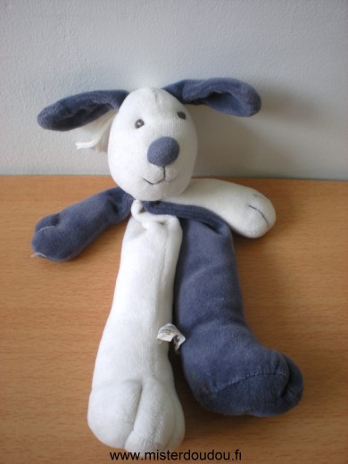 Doudou Chien Cmp Bleu blanc 