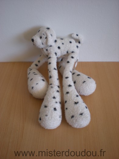 Doudou Chien Cmp Dalmatien blanc noir longues pattes 