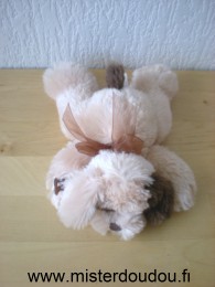 Doudou Chien Cobico Beige marron Fait wouaf wouaf quand on appuie sur la patte