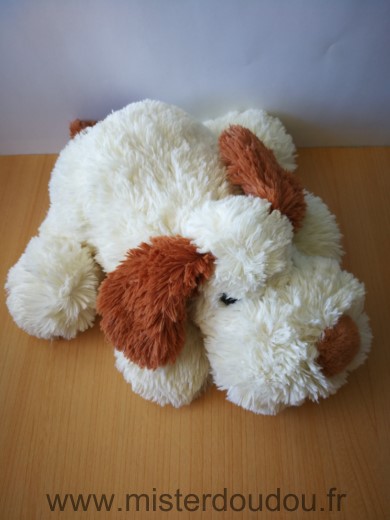 Doudou Chien Cobico Ecru marron 