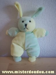 Doudou Chien Cp international Jaune vert pastels Chien ou lapin