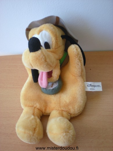 Doudou Chien Disney Pluto jaune chapeau marron boussole 