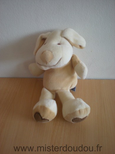 Doudou Chien Doudi Beige écru 