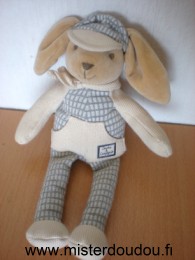 Doudou Chien Doudou et compagnie Beige gros casquette 