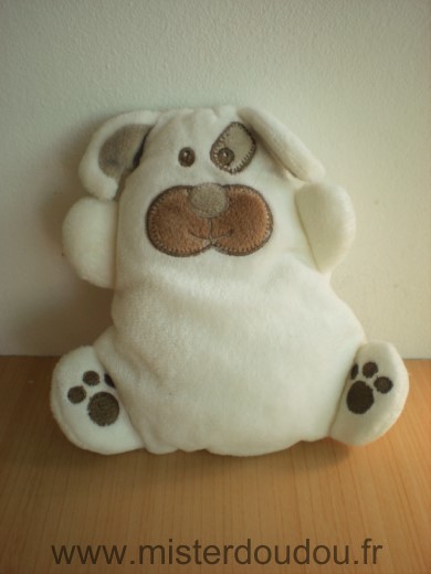 Doudou Chien Doudou et compagnie Blanc marron 