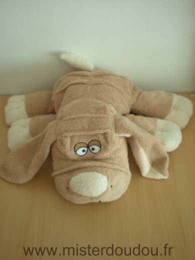 Doudou Chien Dupuis Marron beige 