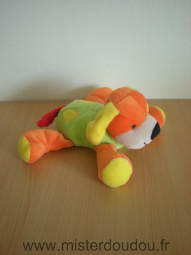 Doudou Chien Dupuis Vert orange jaune 