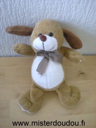 Doudou Chien Eluz Marron blanc 