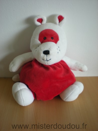 Doudou Chien Elytis Rouge blanc 