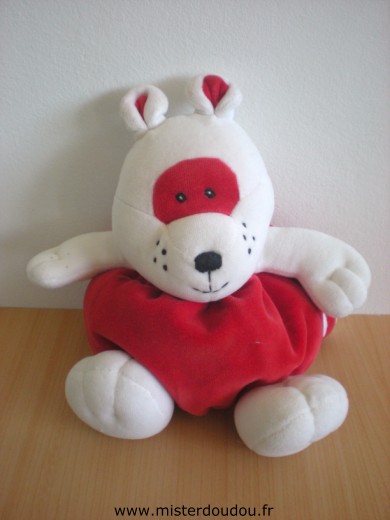 Doudou Chien Elytis Rouge blanc 