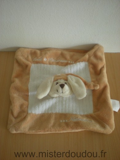 Doudou Chien Eveil et tendresse Blanc beige natoudou 