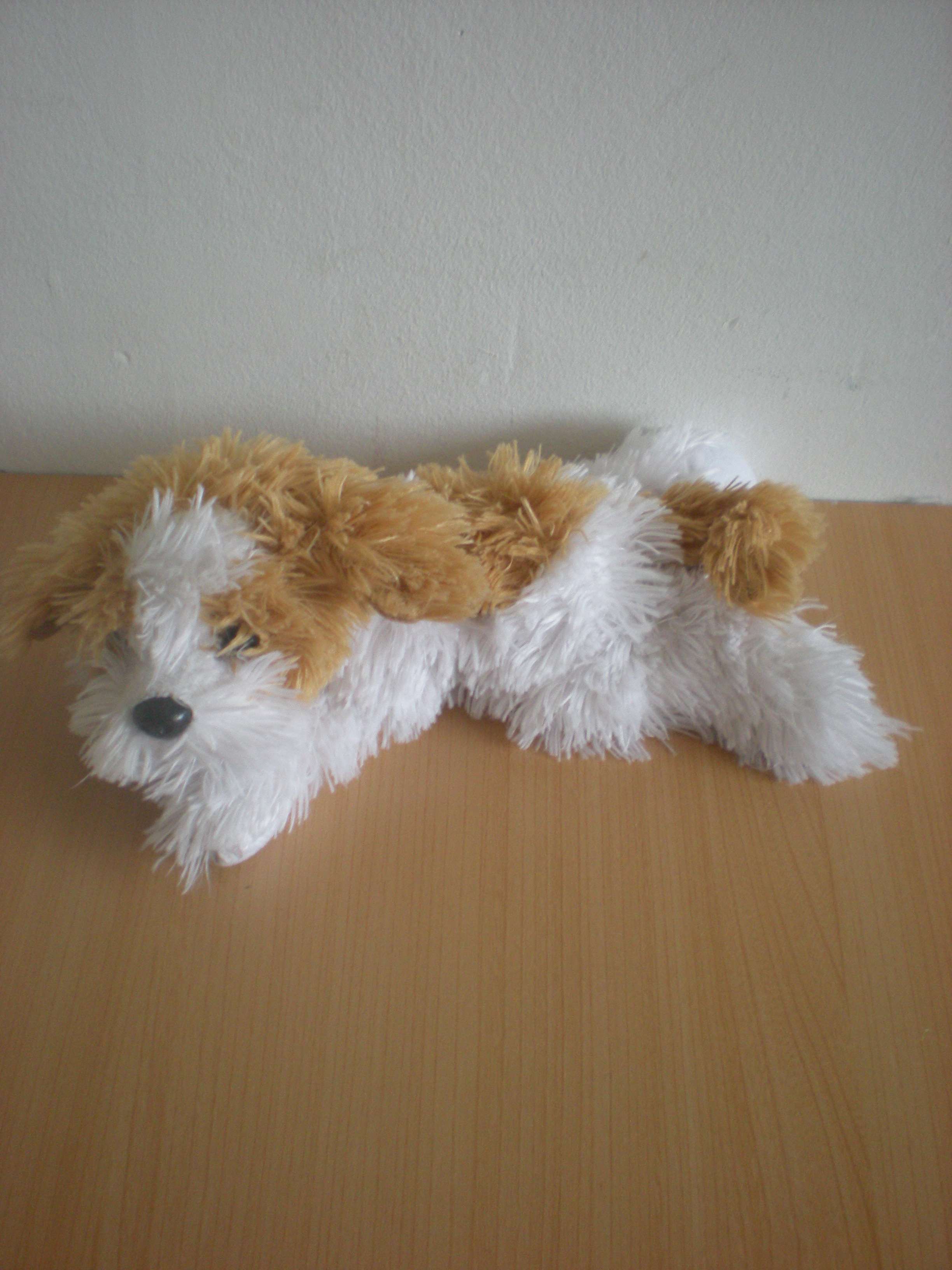 Peluche chien blanc et marron shop
