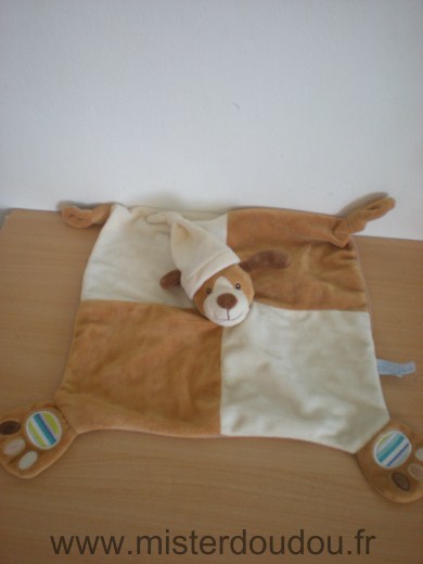 Doudou Chien Gipsy Ecru marron bonnet ecru 